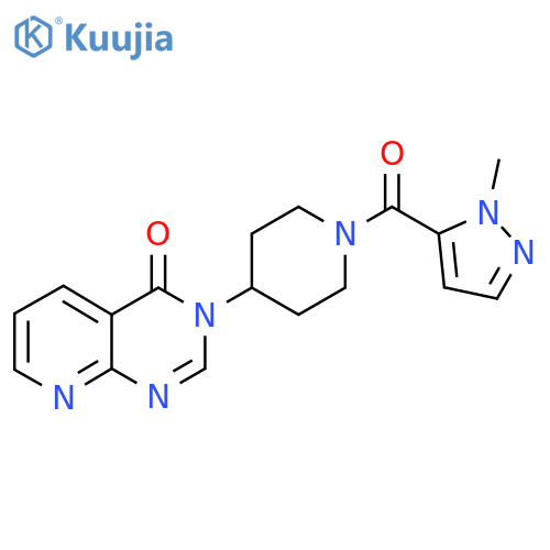3-[1-(1-methyl-1H-pyrazole-5-carbonyl)piperidin-4-yl]-3H,4H-pyrido[2,3-d]pyrimidin-4-one structure
