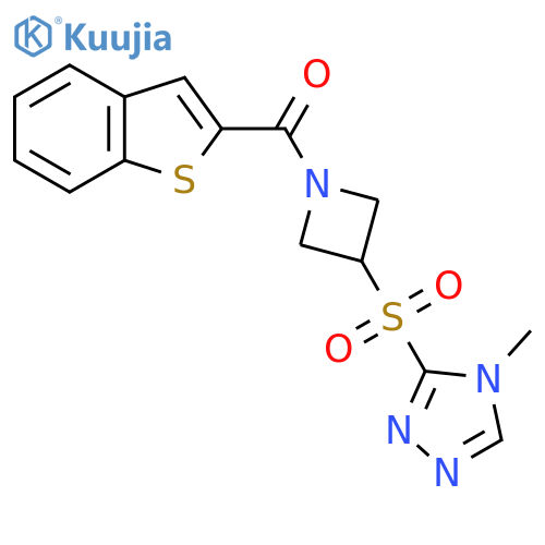 benzo[b]thiophen-2-yl(3-((4-methyl-4H-1,2,4-triazol-3-yl)sulfonyl)azetidin-1-yl)methanone structure