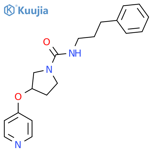 N-(3-phenylpropyl)-3-(pyridin-4-yloxy)pyrrolidine-1-carboxamide structure