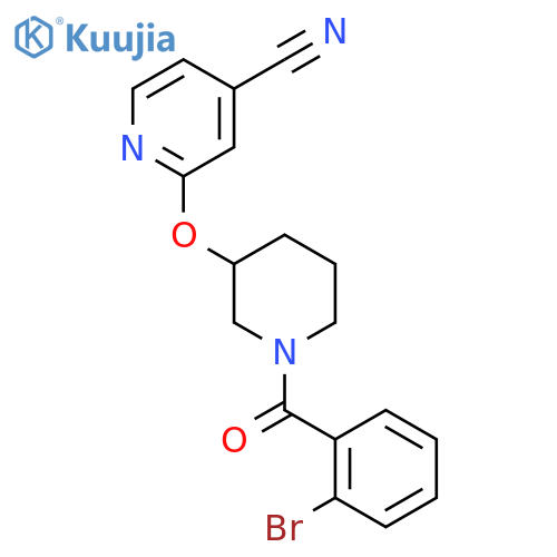 2-{[1-(2-bromobenzoyl)piperidin-3-yl]oxy}pyridine-4-carbonitrile structure