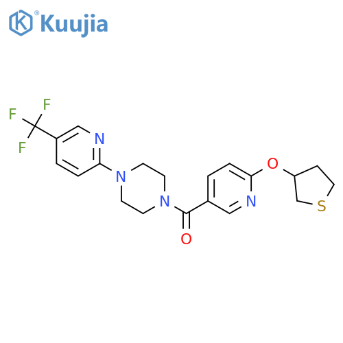 [6-(thiolan-3-yloxy)pyridin-3-yl]-[4-[5-(trifluoromethyl)pyridin-2-yl]piperazin-1-yl]methanone structure