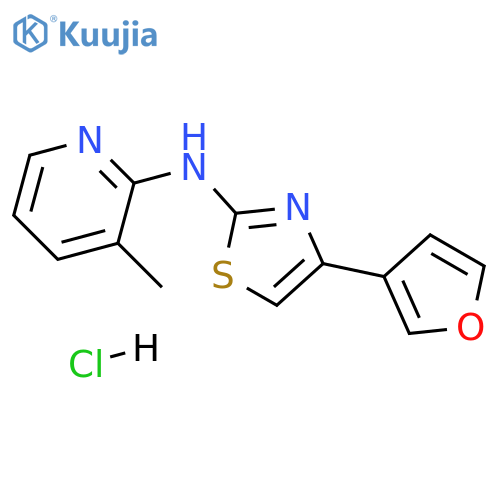 4-(furan-3-yl)-N-(3-methylpyridin-2-yl)-1,3-thiazol-2-amine:hydrochloride structure