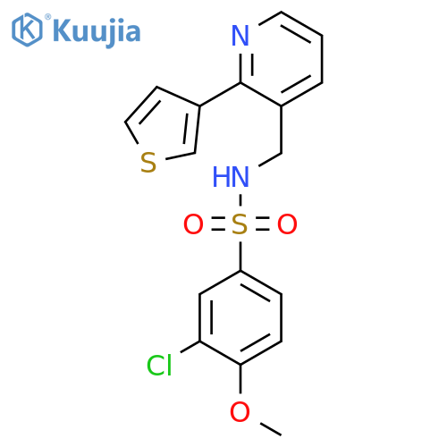 3-chloro-4-methoxy-N-{[2-(thiophen-3-yl)pyridin-3-yl]methyl}benzene-1-sulfonamide structure