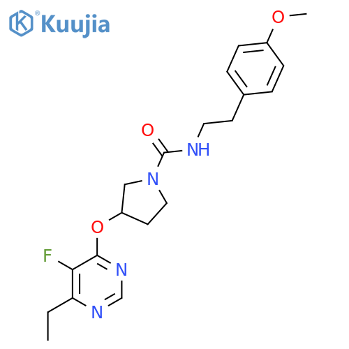 3-((6-ethyl-5-fluoropyrimidin-4-yl)oxy)-N-(4-methoxyphenethyl)pyrrolidine-1-carboxamide structure