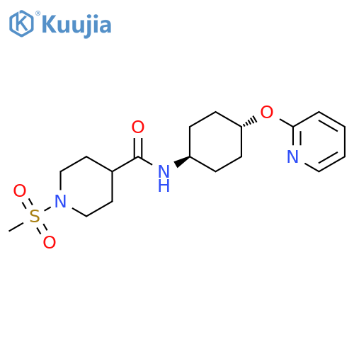 1-methanesulfonyl-N-[(1r,4r)-4-(pyridin-2-yloxy)cyclohexyl]piperidine-4-carboxamide structure