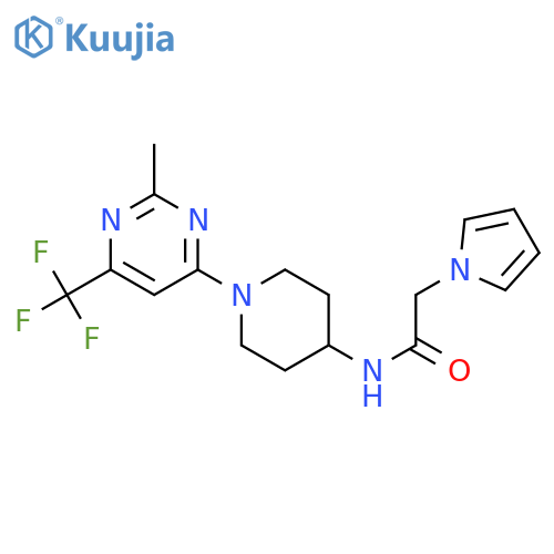 N-{1-[2-methyl-6-(trifluoromethyl)pyrimidin-4-yl]piperidin-4-yl}-2-(1H-pyrrol-1-yl)acetamide structure