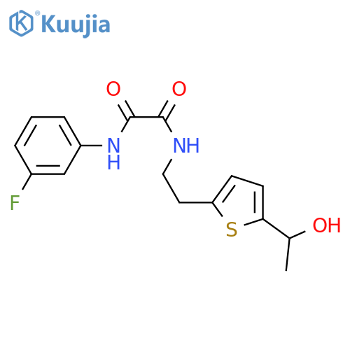 N'-(3-fluorophenyl)-N-{2-[5-(1-hydroxyethyl)thiophen-2-yl]ethyl}ethanediamide structure