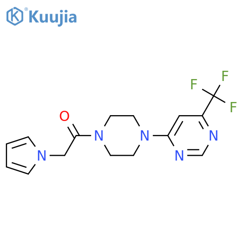 2-(1H-pyrrol-1-yl)-1-{4-[6-(trifluoromethyl)pyrimidin-4-yl]piperazin-1-yl}ethan-1-one structure