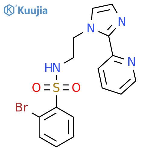 2-bromo-N-{2-[2-(pyridin-2-yl)-1H-imidazol-1-yl]ethyl}benzene-1-sulfonamide structure