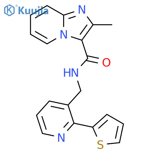 2-methyl-N-{[2-(thiophen-2-yl)pyridin-3-yl]methyl}imidazo[1,2-a]pyridine-3-carboxamide structure