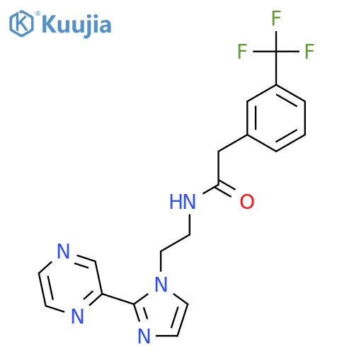N-{2-2-(pyrazin-2-yl)-1H-imidazol-1-ylethyl}-2-3-(trifluoromethyl)phenylacetamide structure