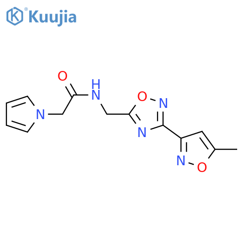 N-{[3-(5-methyl-1,2-oxazol-3-yl)-1,2,4-oxadiazol-5-yl]methyl}-2-(1H-pyrrol-1-yl)acetamide structure
