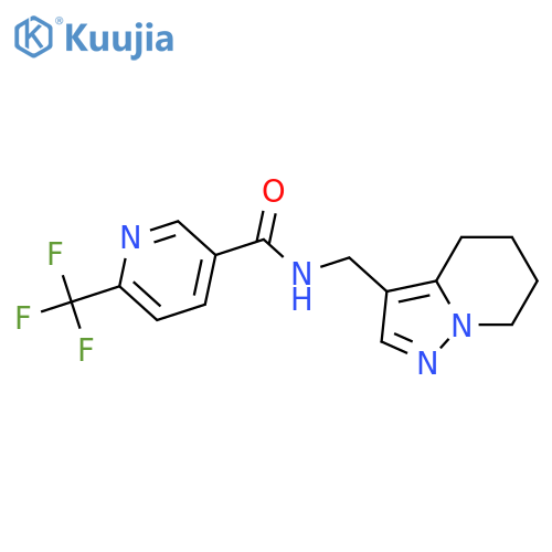 N-({4H,5H,6H,7H-pyrazolo[1,5-a]pyridin-3-yl}methyl)-6-(trifluoromethyl)pyridine-3-carboxamide structure