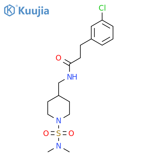 3-(3-chlorophenyl)-N-{[1-(dimethylsulfamoyl)piperidin-4-yl]methyl}propanamide structure