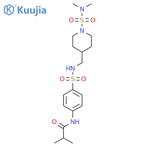 N-[4-({[1-(dimethylsulfamoyl)piperidin-4-yl]methyl}sulfamoyl)phenyl]-2-methylpropanamide structure