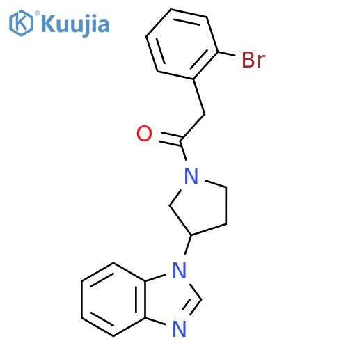 1-[3-(1H-1,3-benzodiazol-1-yl)pyrrolidin-1-yl]-2-(2-bromophenyl)ethan-1-one structure