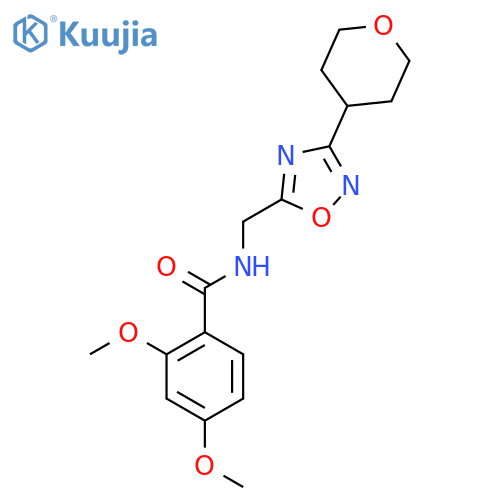 2,4-dimethoxy-N-{[3-(oxan-4-yl)-1,2,4-oxadiazol-5-yl]methyl}benzamide structure