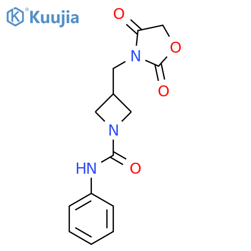 3-(2,4-dioxo-1,3-oxazolidin-3-yl)methyl-N-phenylazetidine-1-carboxamide structure