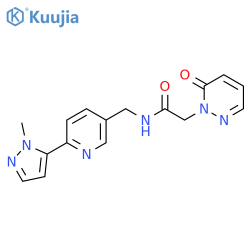 N-{6-(1-methyl-1H-pyrazol-5-yl)pyridin-3-ylmethyl}-2-(6-oxo-1,6-dihydropyridazin-1-yl)acetamide structure
