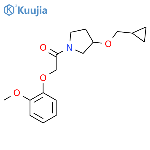 1-3-(cyclopropylmethoxy)pyrrolidin-1-yl-2-(2-methoxyphenoxy)ethan-1-one structure