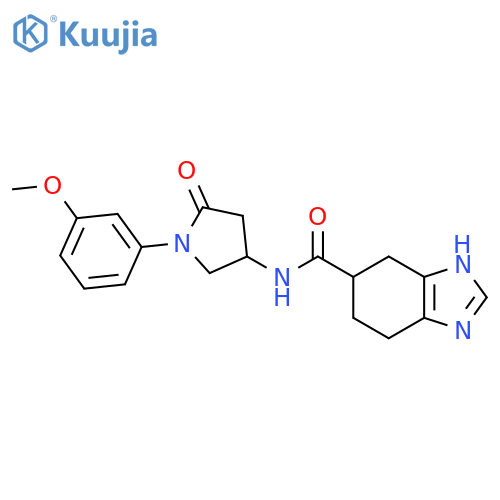 N-[1-(3-methoxyphenyl)-5-oxopyrrolidin-3-yl]-4,5,6,7-tetrahydro-1H-1,3-benzodiazole-5-carboxamide structure