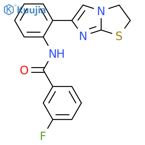 N-(2-(2,3-dihydroimidazo[2,1-b]thiazol-6-yl)phenyl)-3-fluorobenzamide structure