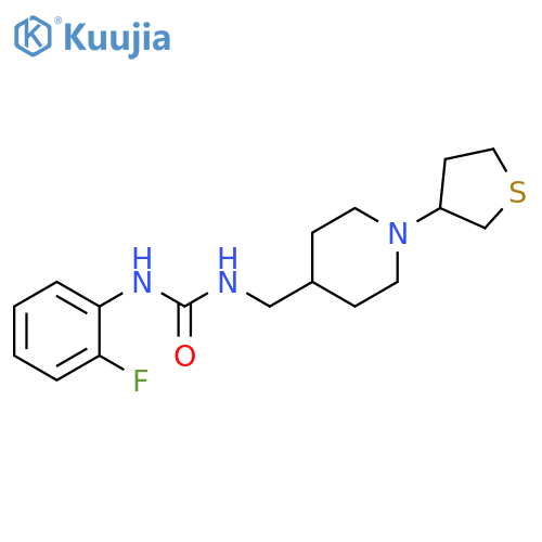 3-(2-fluorophenyl)-1-{1-(thiolan-3-yl)piperidin-4-ylmethyl}urea structure