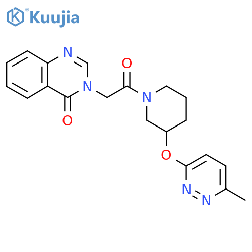 3-(2-{3-[(6-methylpyridazin-3-yl)oxy]piperidin-1-yl}-2-oxoethyl)-3,4-dihydroquinazolin-4-one structure