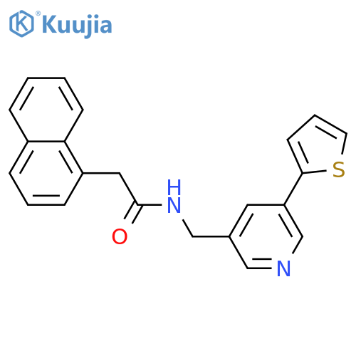 2-(naphthalen-1-yl)-N-{[5-(thiophen-2-yl)pyridin-3-yl]methyl}acetamide structure