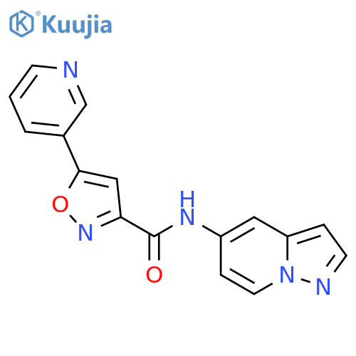 N-{pyrazolo[1,5-a]pyridin-5-yl}-5-(pyridin-3-yl)-1,2-oxazole-3-carboxamide structure