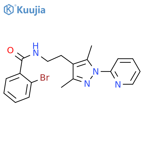 2-bromo-N-{2-3,5-dimethyl-1-(pyridin-2-yl)-1H-pyrazol-4-ylethyl}benzamide structure