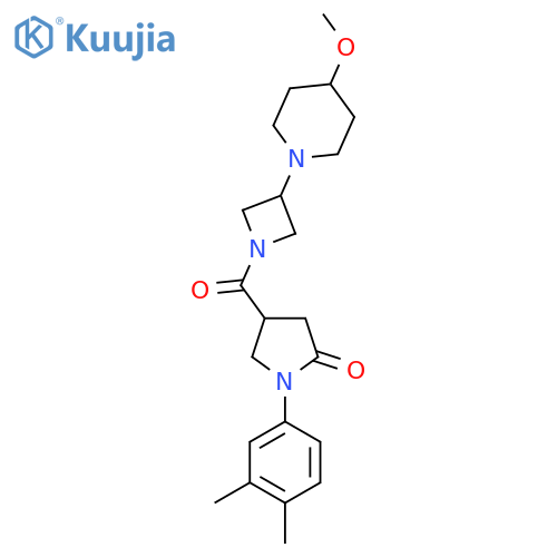 1-(3,4-Dimethylphenyl)-4-(3-(4-methoxypiperidin-1-yl)azetidine-1-carbonyl)pyrrolidin-2-one structure