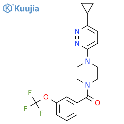 3-cyclopropyl-6-{4-3-(trifluoromethoxy)benzoylpiperazin-1-yl}pyridazine structure