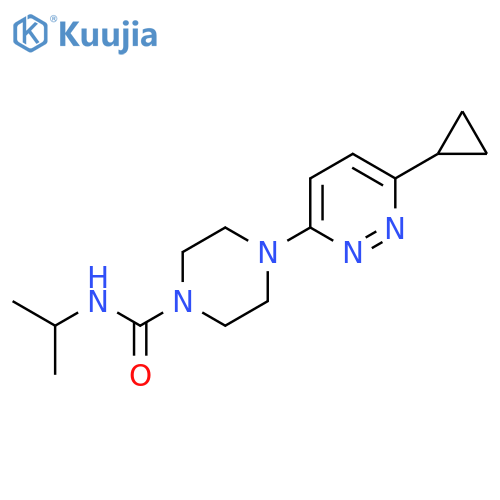 4-(6-cyclopropylpyridazin-3-yl)-N-(propan-2-yl)piperazine-1-carboxamide structure