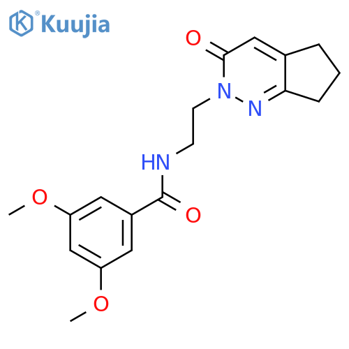 3,5-dimethoxy-N-(2-{3-oxo-2H,3H,5H,6H,7H-cyclopentacpyridazin-2-yl}ethyl)benzamide structure