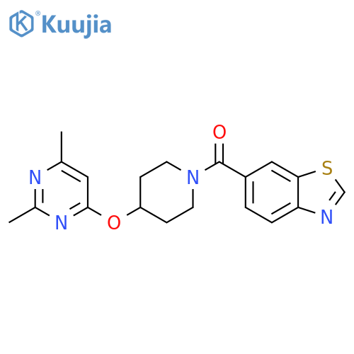 6-{4-(2,6-dimethylpyrimidin-4-yl)oxypiperidine-1-carbonyl}-1,3-benzothiazole structure
