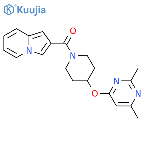 2-{4-(2,6-dimethylpyrimidin-4-yl)oxypiperidine-1-carbonyl}indolizine structure