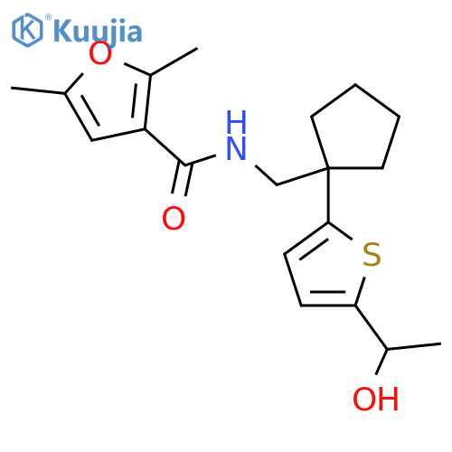 N-({1-[5-(1-hydroxyethyl)thiophen-2-yl]cyclopentyl}methyl)-2,5-dimethylfuran-3-carboxamide structure