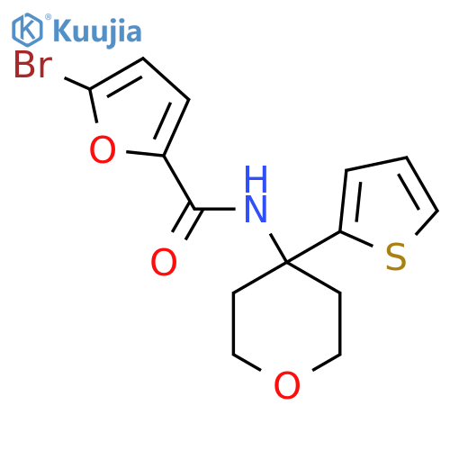 5-bromo-N-4-(thiophen-2-yl)oxan-4-ylfuran-2-carboxamide structure