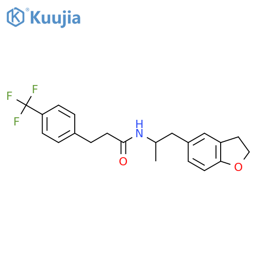 N-1-(2,3-dihydro-1-benzofuran-5-yl)propan-2-yl-3-4-(trifluoromethyl)phenylpropanamide structure