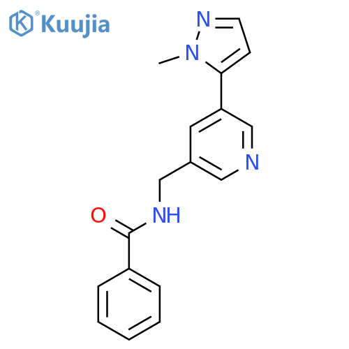 N-{5-(1-methyl-1H-pyrazol-5-yl)pyridin-3-ylmethyl}benzamide structure