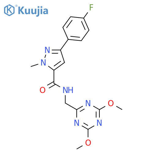 N-(4,6-dimethoxy-1,3,5-triazin-2-yl)methyl-3-(4-fluorophenyl)-1-methyl-1H-pyrazole-5-carboxamide structure