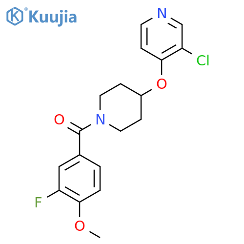3-chloro-4-{1-(3-fluoro-4-methoxybenzoyl)piperidin-4-yloxy}pyridine structure
