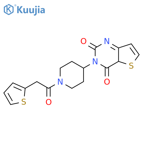 3-{1-2-(thiophen-2-yl)acetylpiperidin-4-yl}-1H,2H,3H,4H-thieno3,2-dpyrimidine-2,4-dione structure