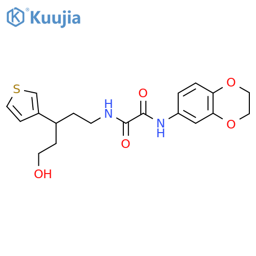 N'-(2,3-dihydro-1,4-benzodioxin-6-yl)-N-[5-hydroxy-3-(thiophen-3-yl)pentyl]ethanediamide structure