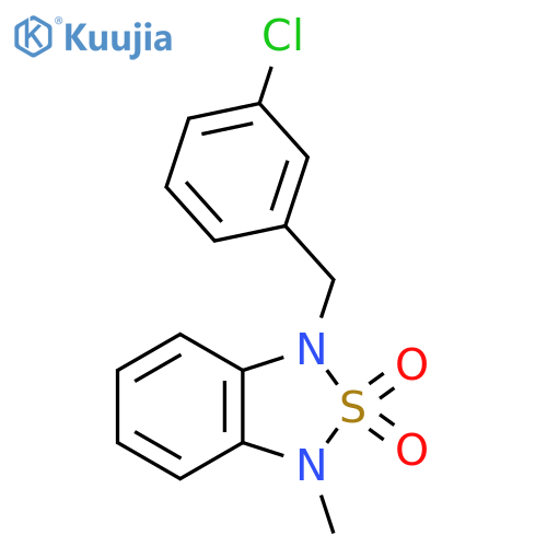 1-(3-chlorophenyl)methyl-3-methyl-1,3-dihydro-2lambda6,1,3-benzothiadiazole-2,2-dione structure