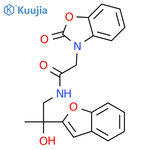 N-[2-(1-benzofuran-2-yl)-2-hydroxypropyl]-2-(2-oxo-2,3-dihydro-1,3-benzoxazol-3-yl)acetamide structure