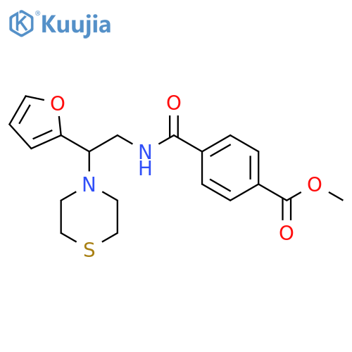 methyl 4-{[2-(furan-2-yl)-2-(thiomorpholin-4-yl)ethyl]carbamoyl}benzoate structure