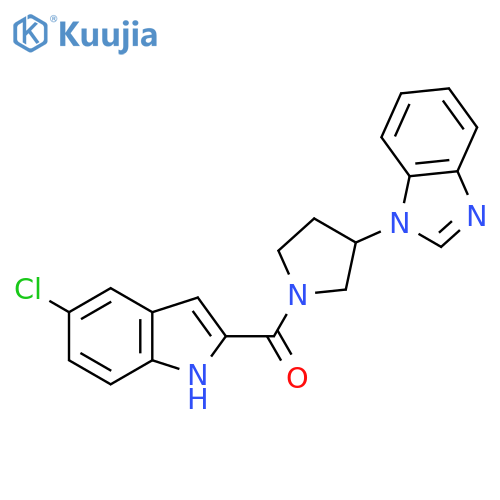 1-[1-(5-chloro-1H-indole-2-carbonyl)pyrrolidin-3-yl]-1H-1,3-benzodiazole structure
