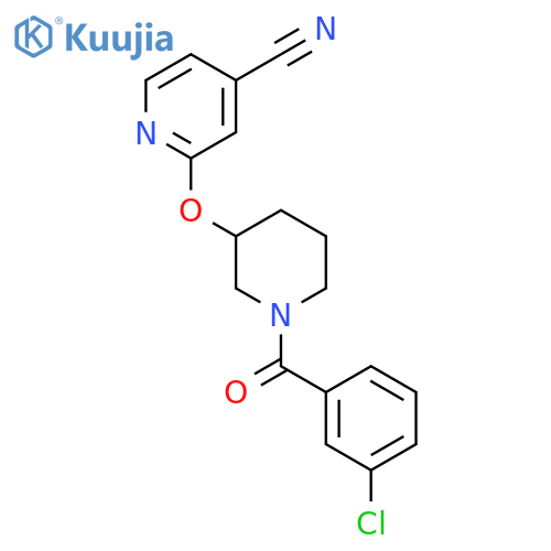 2-{[1-(3-chlorobenzoyl)piperidin-3-yl]oxy}pyridine-4-carbonitrile structure